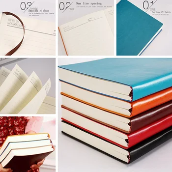 

Soft Business Leather Diary Notebook A6 A5 B5 Pu Travelers Journal Thicken School Office Meeting Record Notepad Handbook