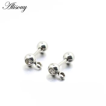 

Alisouy 10pcs stainless steel Ear Cartilage Tragus DIY Crystal Stud Earrings Dumbbell Barbell Ball Men Women Piercing Jewelry