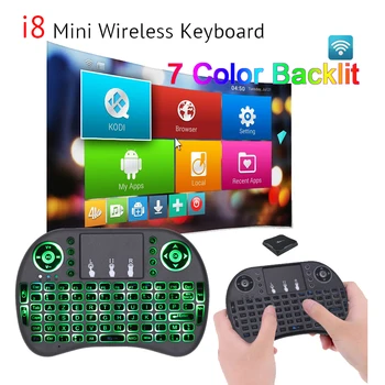 

i8 7 Colors Backlit 2.4G Wireless Keyboard Air Mouse English Russian Touchpad Handheld for Android TV BOX H96 Max plus h96 mini