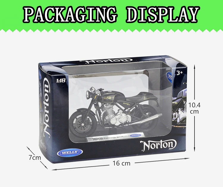 WELLY 1:18 Norton Commando 961 SE литье под давлением модель мотоцикла из сплава игрушка для детей подарок на день рождения Коллекция игрушек