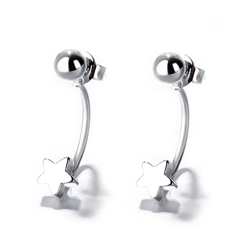 925 пробы Серебряный пирсинг звезда очаровательные серьги гвоздики для женщин рождественские Серьги pendientes oorbellen knopjes eh293