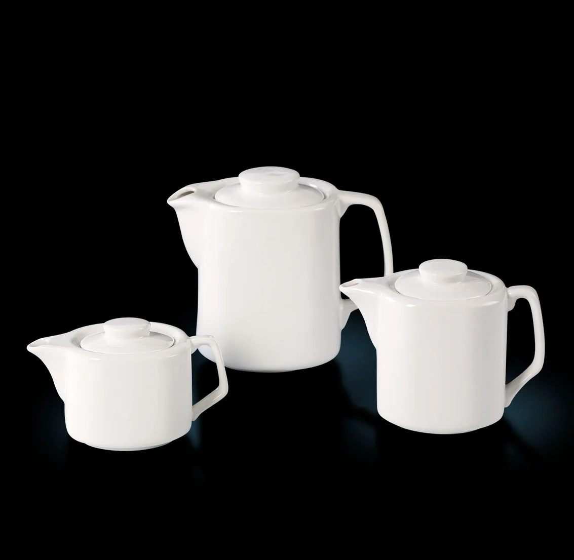 

Transverse GE Ceramic Tableware Customizable Logo White Large, Medium And Small Size Coffee Pot European Style Circle Flower Pot