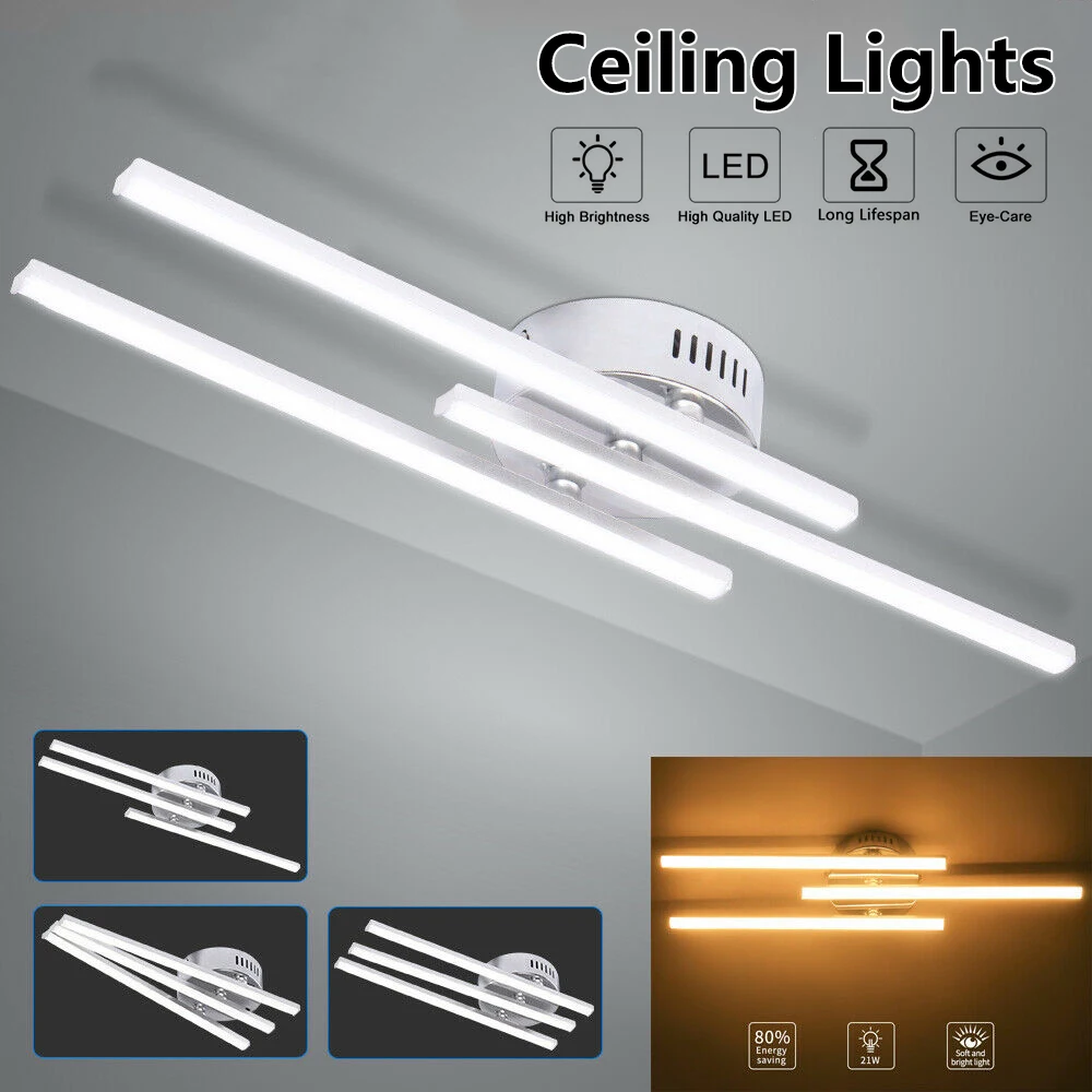 

Modern LED Ceiling Light 21W Led Panel Light Aluminium Forked Shaped Ceiling Lamp for Bedroom Living Room Decor Lamp