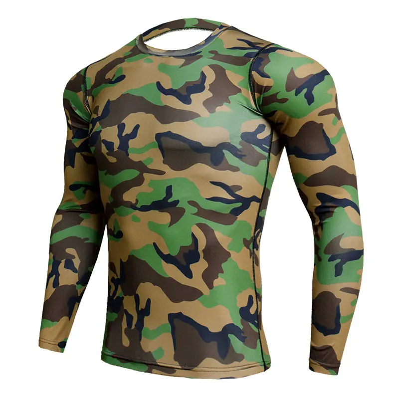 Быстросохнущая Мужская футболка Rashgard Crossfit с длинным рукавом, Спортивная мужская камуфляжная футболка для фитнеса, гимнастики, тренировок, пробежек - Цвет: TC113