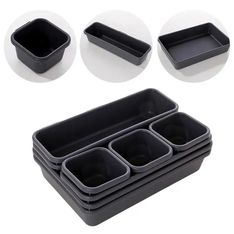 8Pcs Storage Organizer Box Drawer Make Up Brush Holder Jewelry Storage Pot Cover