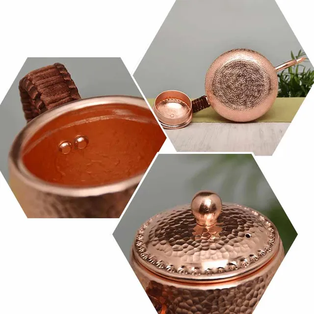 Kalapált Kávé Tea Edény Tiszta Piros Réz Prémium Minőségű Csepp Vízforraló Gooseneck Kifolyó Hosszú Szájú Kávéfőző Teáskanna-900Ml - Image 5