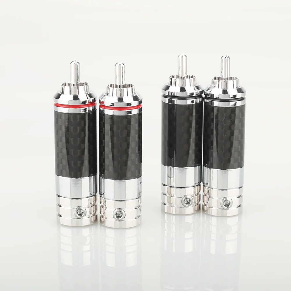 4 шт. разъем RCA из углеродного волокна с медным родиевым покрытием без припоя|rhodium