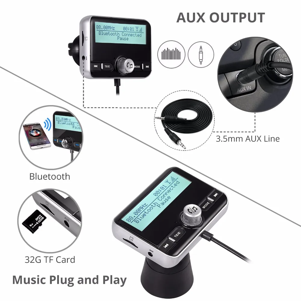 Авторозетка для DAB+ Автомобильное зарядное устройство Bluetooth V4.2+ EDR fm-передатчик Беспроводная радио DAB антенна DAB BT передатчик и приемник