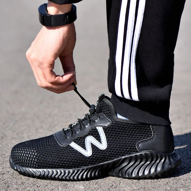 Men's Steel Toe Work Safety Boots Shoes Breathable Anti-smashing Anti-puncture Non-slip Construction Casual Protective Shoes