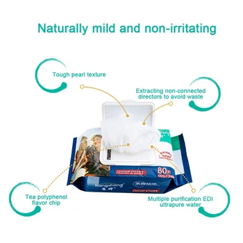 

80 Wet Wipes Per Pack Disposable Alcohol Free Wipes Unscented Cleansing Alcohol-free Wipes Suitable For Different Ages