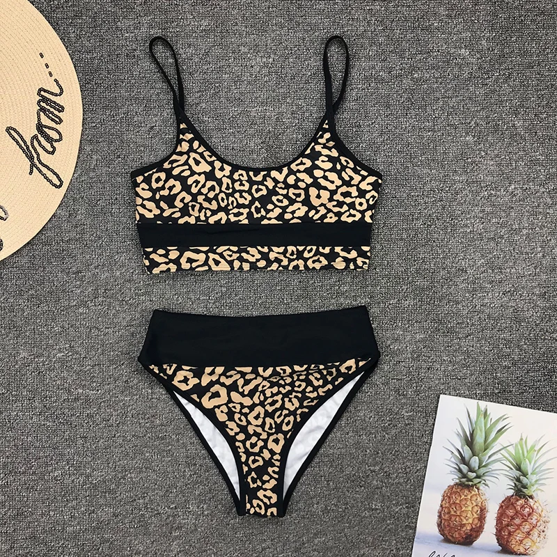 2020 High waist patchwork Leopard bikini set push up swimsuit women swimwear female bathing suit Sexy bathers biquini Mujer 2020 High waist patchwork Leopard bikini set push up swimsuit women swimwear female bathing suit Sexy bathers biquini Mujer