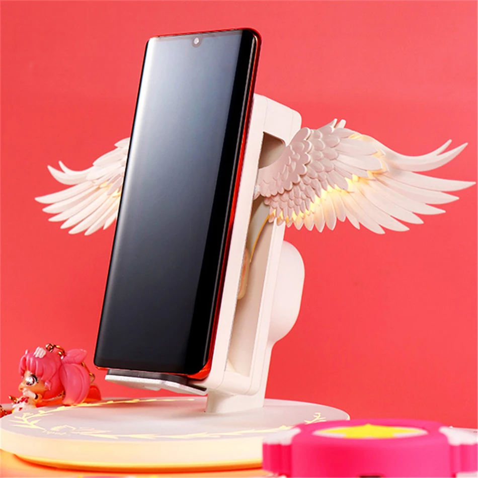 10 Вт Крылья Ангела Волшебная Быстрая зарядка для iPhone11 huawei Xiaomi samsung Быстрое беспроводное зарядное устройство ночной Светильник беспроводная мобильная зарядка