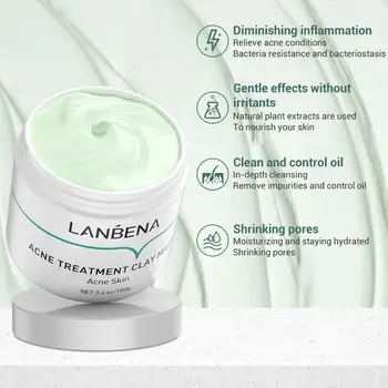 

LANBENA Acne Treatment Clay Mask Acne Skin Deep Cleansing Firming Chronic Completely Oil Remove Grease Pores Controlling Ac J3Q1