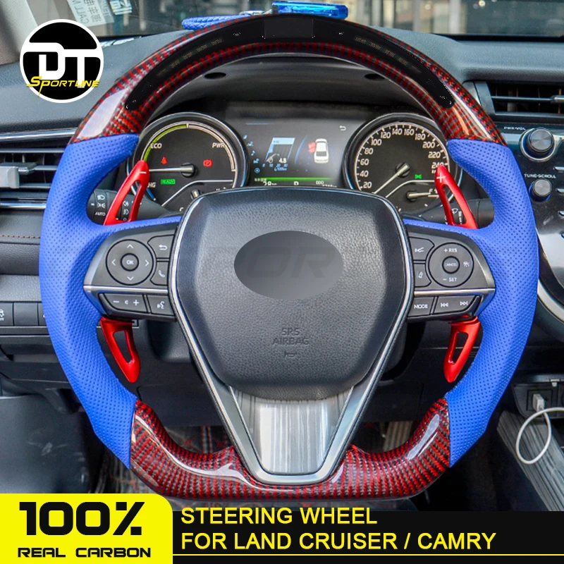 Светодиодный дисплей, руль для Corolla Camry, сменные Углеродные аксессуары, руль, настраиваемый для Toyota, для Crown, для camry