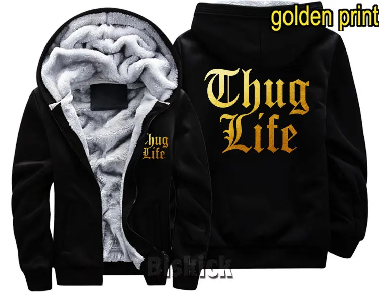 Новая мода для мужчин wo мужчины рэп музыка thug life rock теплое толстое пальто куртка зимняя теплая толстовка с капюшоном бархатная Толстовка Топ толстовки