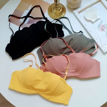 

Underwear color clothes, ice silk, breast wiping, lingerie women gather and adjust, half a cup cover, half a cup, a bra
