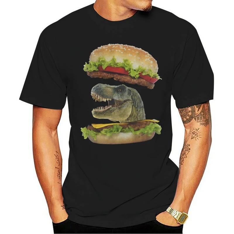 

Lost Gods Dinosaur Cheeseburger Mens Graphic T Shirt Birthday Gift Tee Shirt