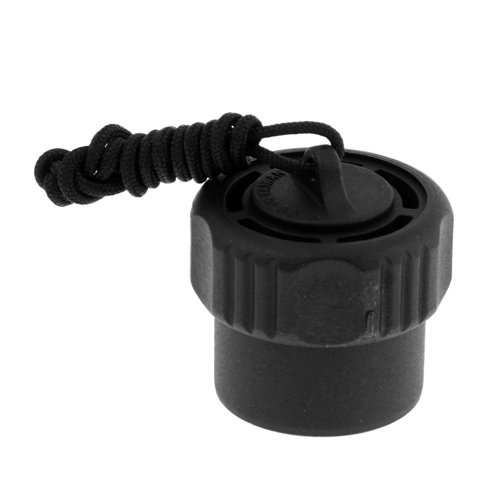 Scuba Diving DIN Tank Valve Regulator Dust Plug Screw Cap Attached with Rope