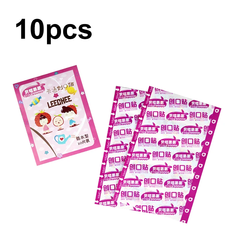 Cartoon-10pcs 1-120 шт Медицинский пластырь, водонепроницаемые клейкие повязки, милые пылезащитные дышащие повязки, медицинский клей для детей - Цвет: Cartoon-10pcs