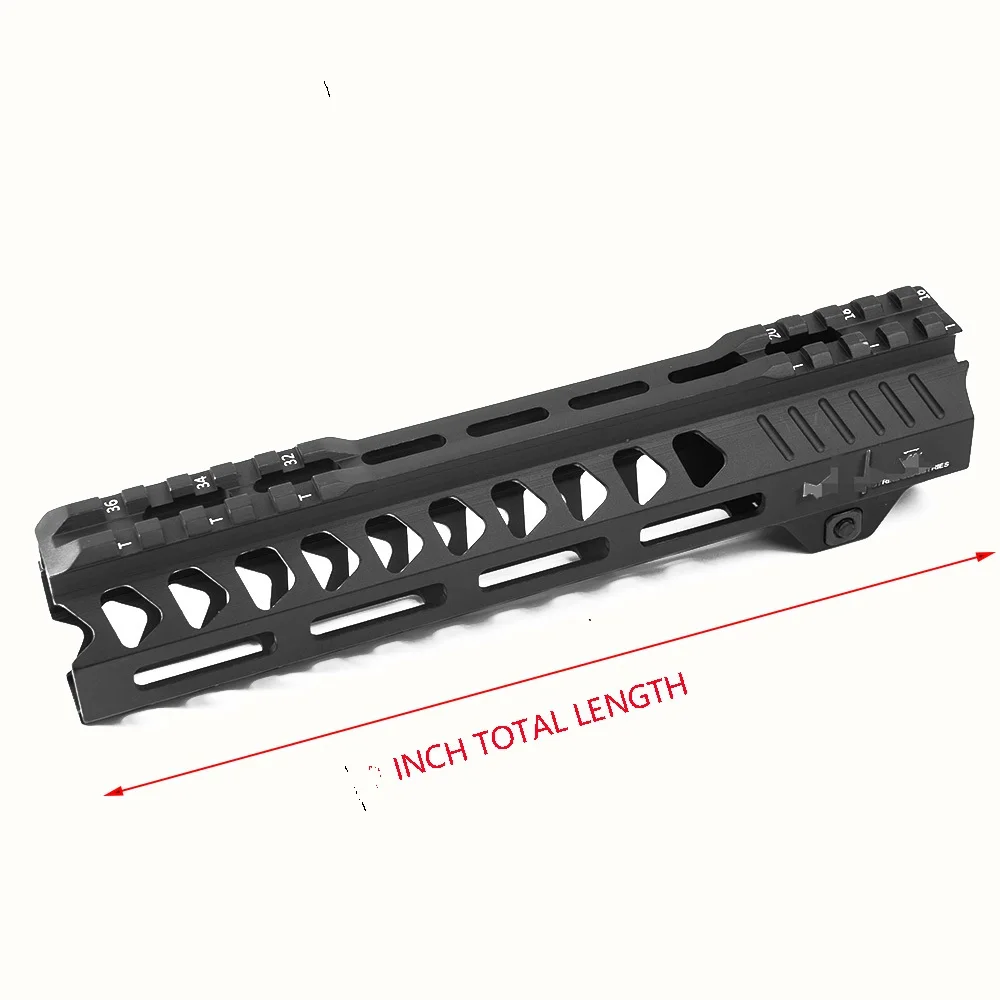 Black 10 Inch Тактический 12 дюймов поплавок Keymod Handguard Пикатинни квадратный рот для AR серии Тип оружия для охоты - Цвет: Black 10 Inch