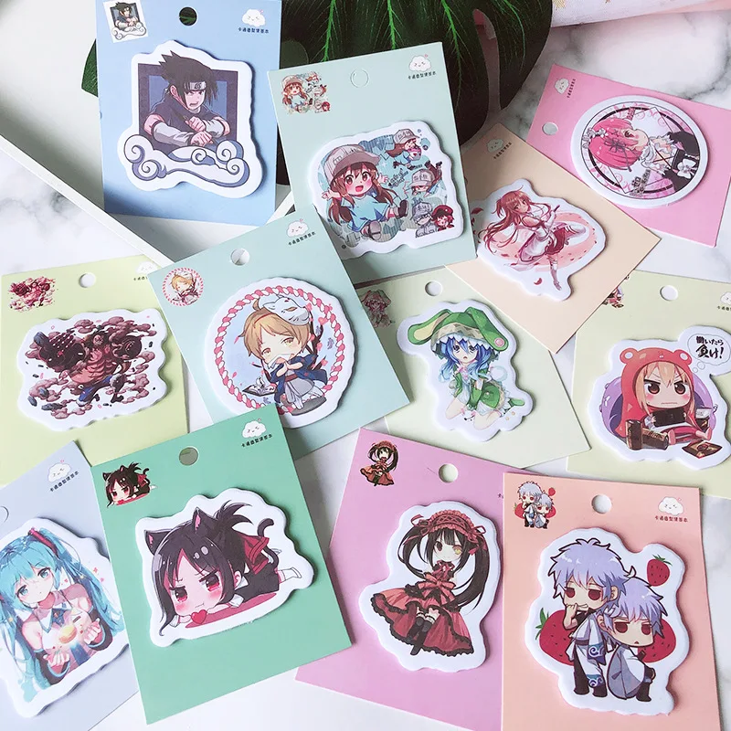 

1pcs Anime Memo Pad Note Sticky Paper Stationery Planner Stickers Notepads Office School Supplies