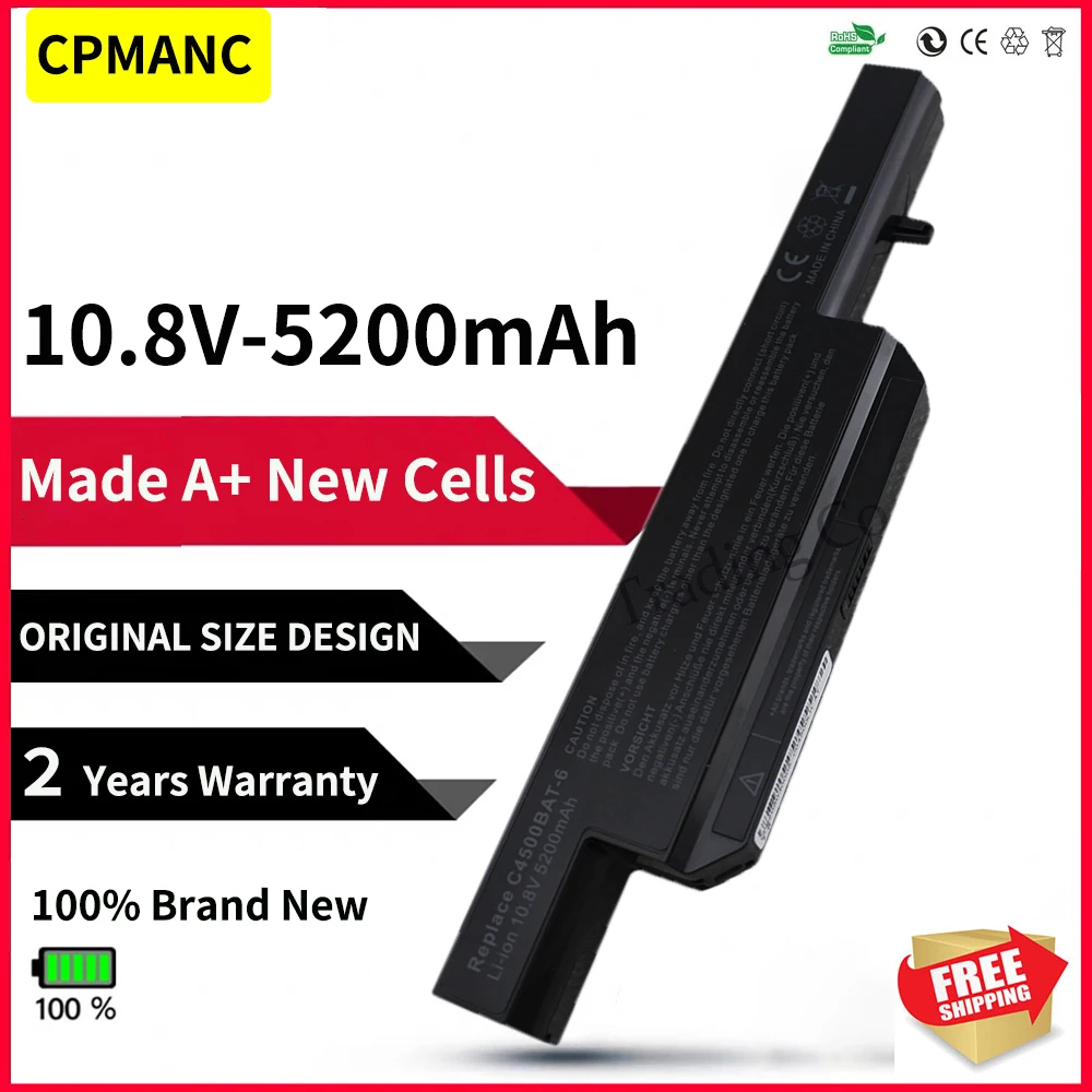 Bateria para Computador Clevo C4500bat C4500bat6 B4100m C4500 C4500q C4501 C4505 W150 C4500bat 19230 W150er