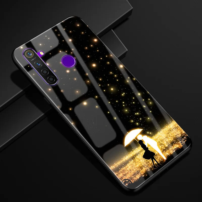 18 Для OPPO Realme 5 Pro Чехол оргстекло PC чехол для телефона черный ТПУ бампер чехол для OPPO Realme 5 Pro 5Pro Realme Q закаленный чехол - Цвет: 18