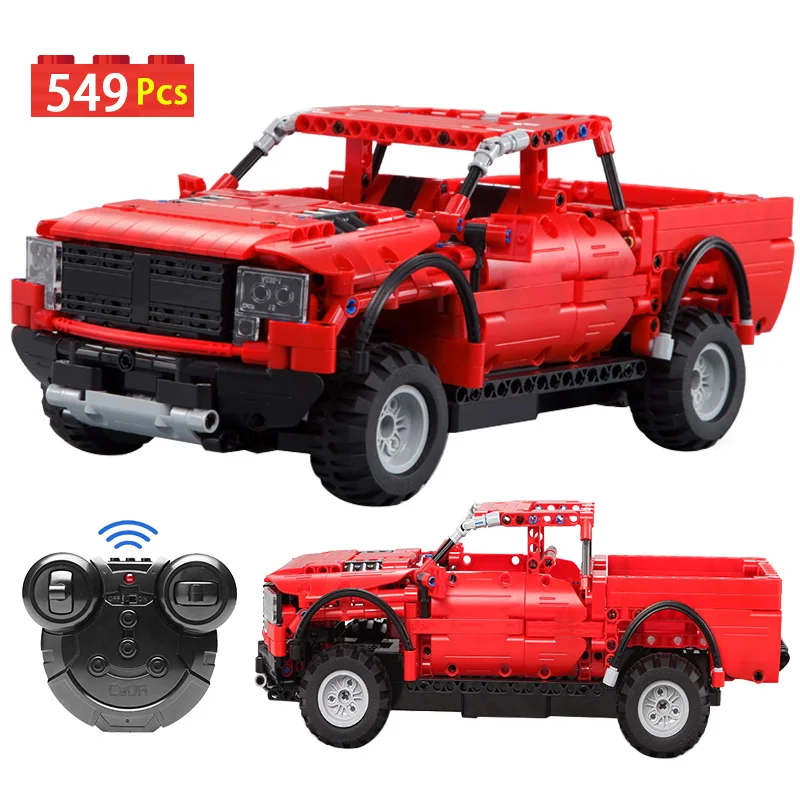 

549+Pcs Electric Vehicles Pickup Trucks Model Building Blocks Toy Compatible Legoed Technic RC Car City Bricks Toys For Children