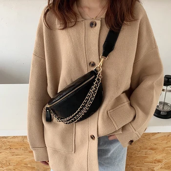 

Diamond Pattern Women Chest Bag Fashion Chain Women Waist Packs High Quality PU Leather Women's Shoulder Messenger Bags 2020 New