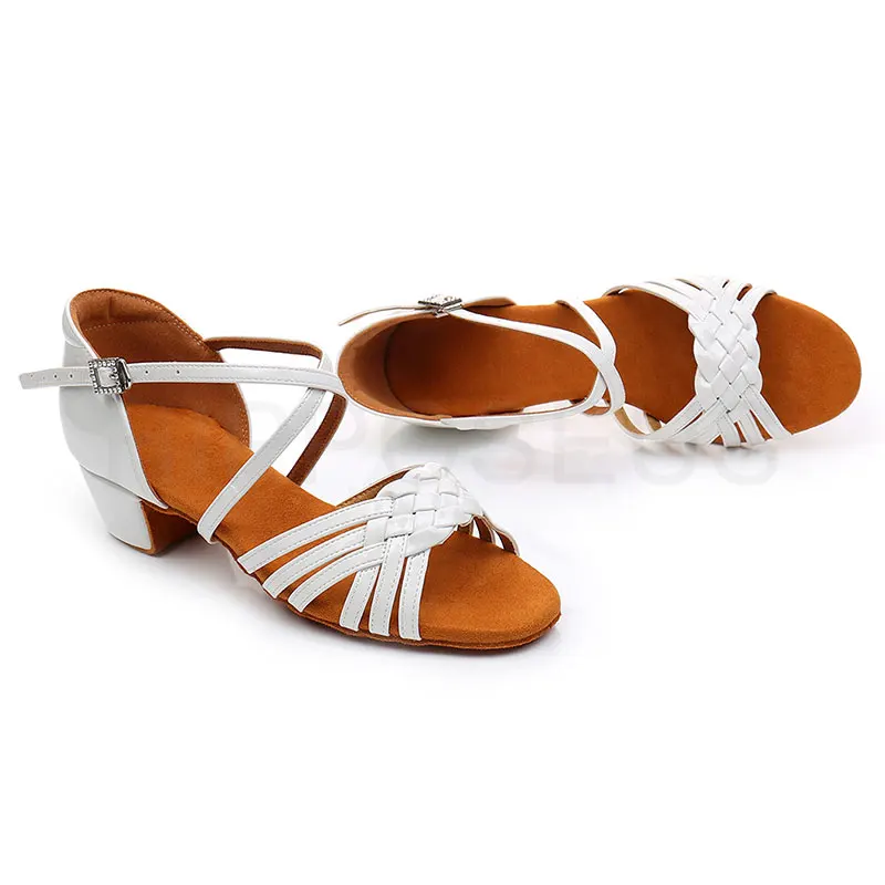 Children Dance Shoes for Girls Women Ballroom Latin shoes Ladies Modern Tango Dancing White Salsa Performance Shoes for Dance Shoes