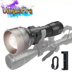 UniqueFire Открытый фонарик 1407 T6 светодиодный фонарик 1200 LM супер яркий белый свет 5 режимов фонарик факел + пульт Давление