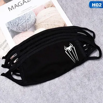 

1Pc Unisex Black Women Men Face Mask Cotton Fabric Anti-dust Pollution Masks Keep Warm Mouth Face Mask Kawaii Anime Mouth Masks