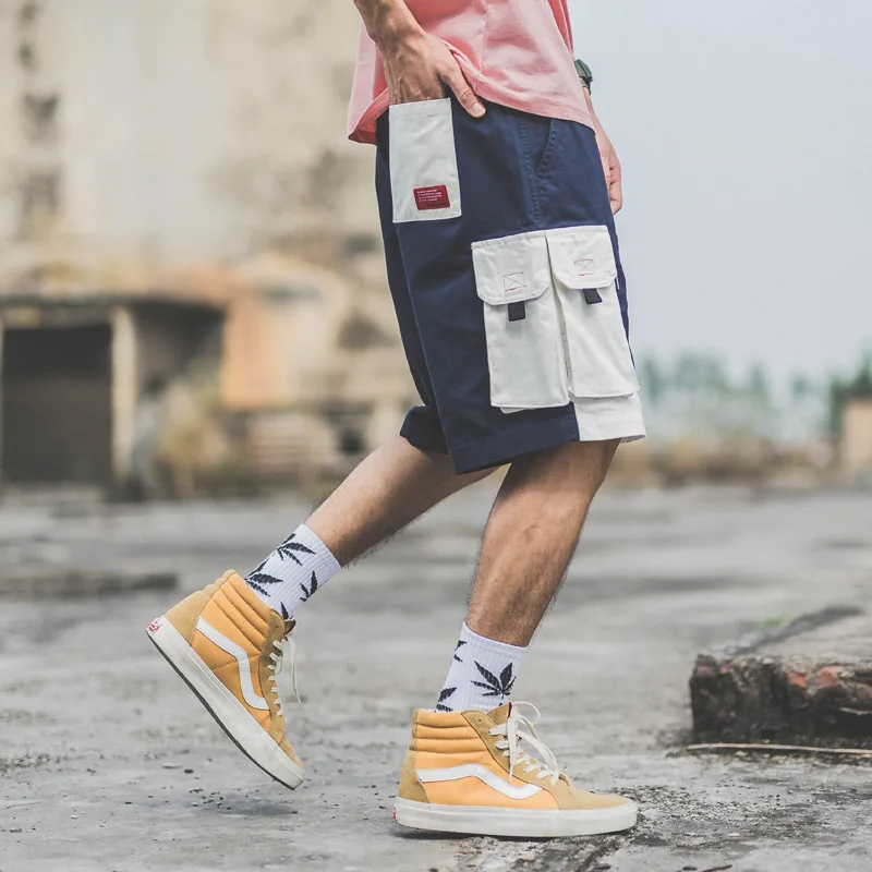 Хип-хоп мужские шорты-карго шорты Уличная одежда с несколькими карманами летние шорты мужские бермуды Masculina Повседневная Уличная мода брюки