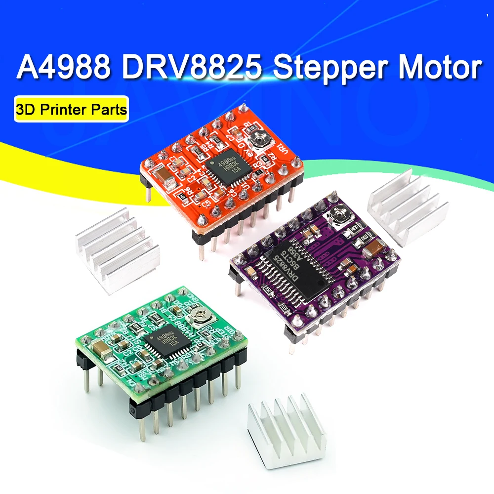 Запчасти для 3D принтера A4988 DRV8825 Драйвер шагового двигателя с радиатором SKR V1.3 1 4 GTR
