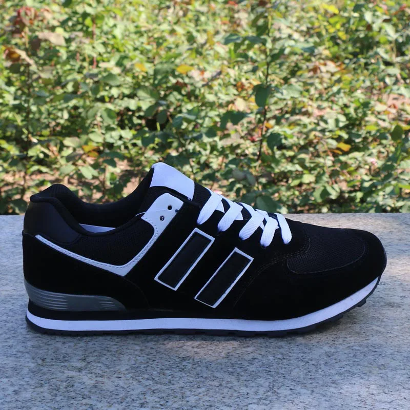 Sneakers Couple Running Shoes Women's Shoes Mesh Breathable Casual Shoes Student Sport Shoes School Non-slip Shoes - Цвет: black white