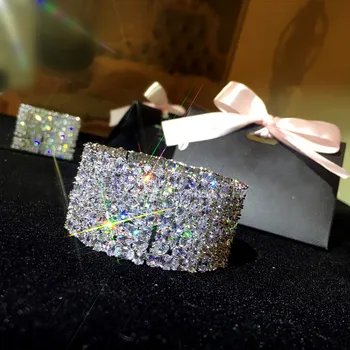 

14K White Gold Lab Diamond Bracelet Bangle 925 Sterling Silver Engagement Wedding Bracelets For Women Bridal Fine Party Jewelry