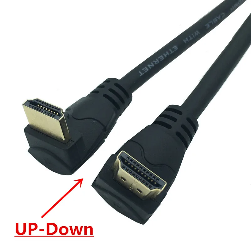 1080P 4K HDMI прямоугольный HDMI кабель вверх и вниз 90 градусов шнур для xbox HDTV DVD видео 0,3 m 0,6 m 1,8 m - Цвет: UP-Down