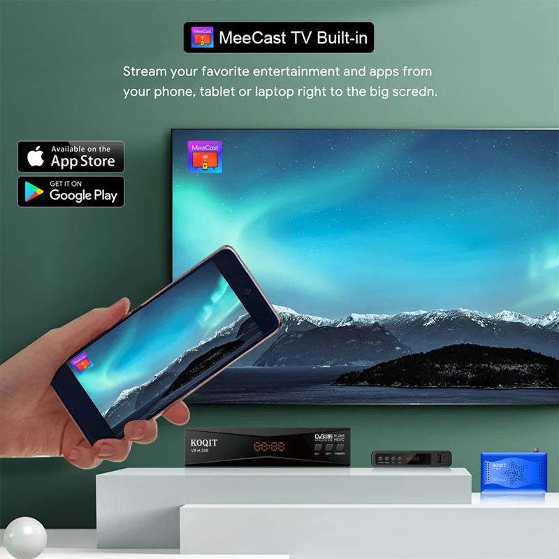 Koqit Livre Tuner Dvbc H.265 Hevc Principal 10 2in1 Remoto Dvbt2 Decodificador Digital Europa Dvb-t2 Meecast tv Vara Conjunto-caixa Superior T10 Dvb t2 - Image 5