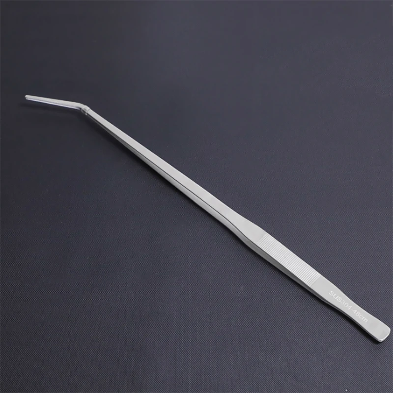 38cm/48cm Stainless steel Tweezers Long Aquarium Live Tank Curved Plant Tweezers Tools For Shrimp and Plant Reef Aquarium