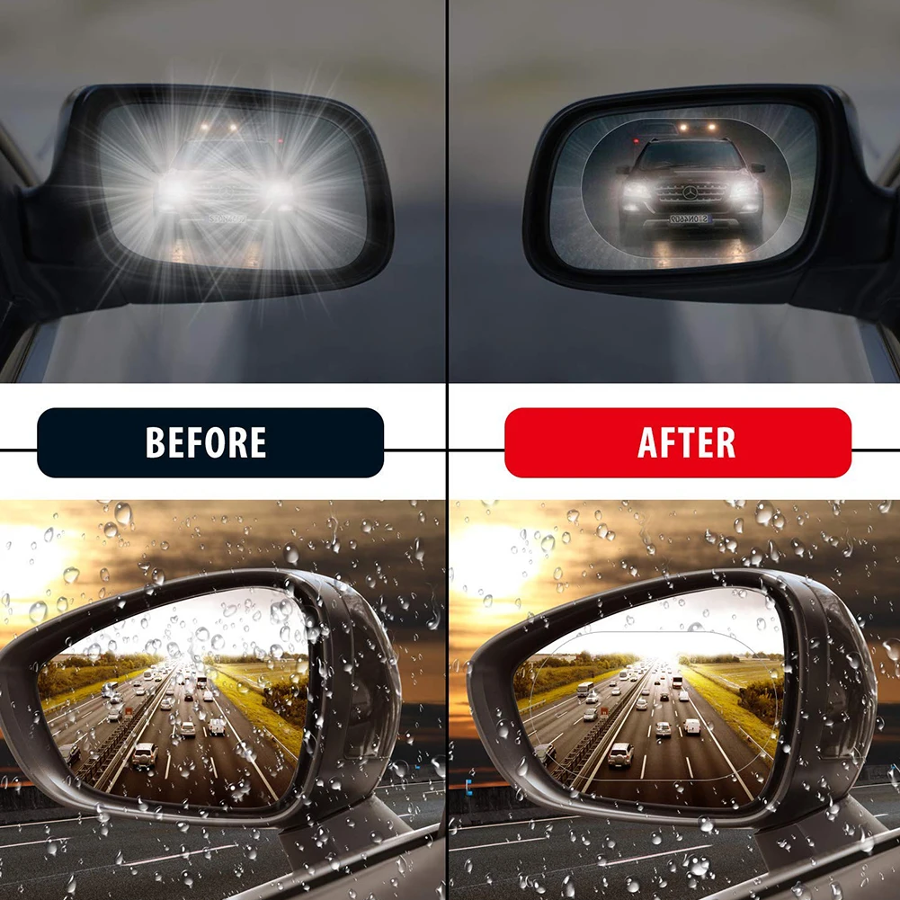 2 Pcs Car Rain Proof Film Car Rearview Mirror Protective Anti Fog Window Clear Sight In Rainy Days Rainproof Sticker Accessories