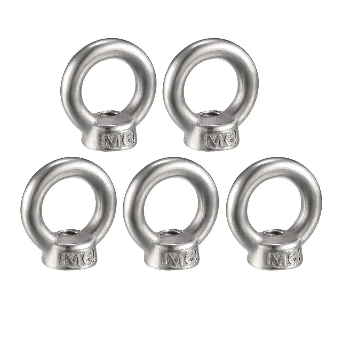 M6 Female Thread 304 Stainless Steel Lifting Eye Nuts Ring 5pcs