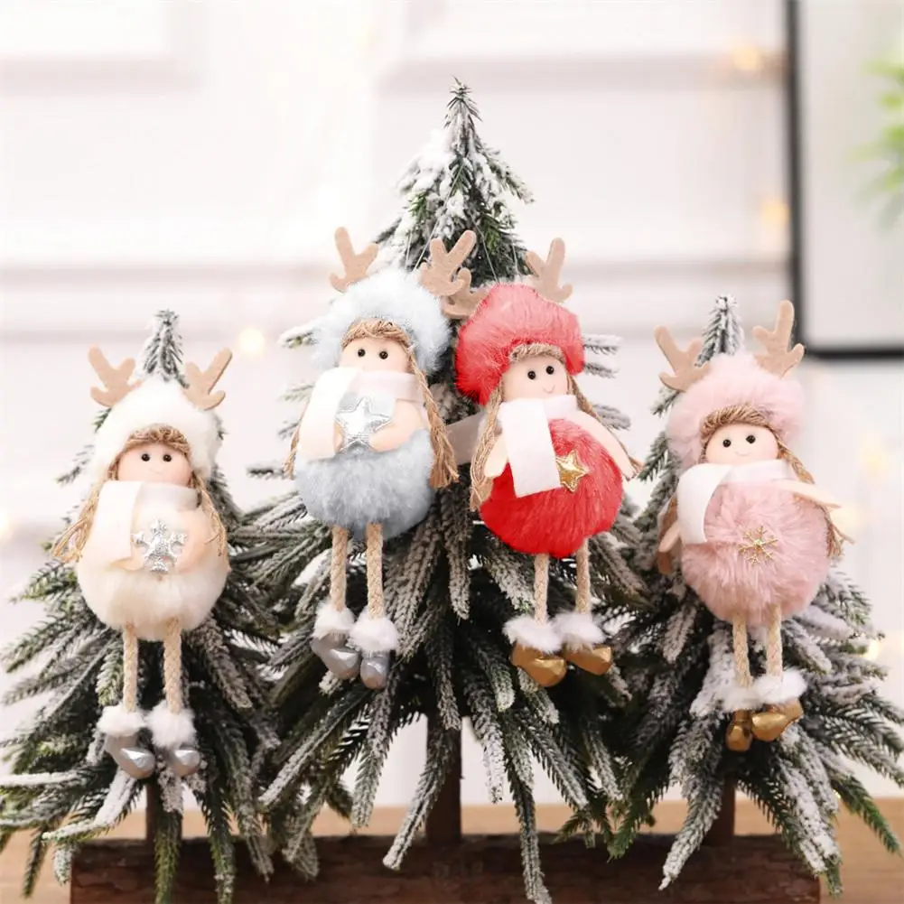 Рождественский Ангел-девочка, плюшевая кукла, рождественская подвеска, детский Рождественский подарок, игрушка, Рождественская елка, украшения, окно, дисплей, рождественские, вечерние, Декор