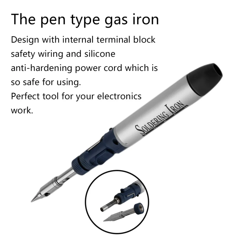 gas welding equipment Hot Sale 2 In 1 12ml Pen Shape Gas Soldering Iron Tool Soldering Gun  Iron Head Tip Cordless Pen Burner With Soldering hot air station