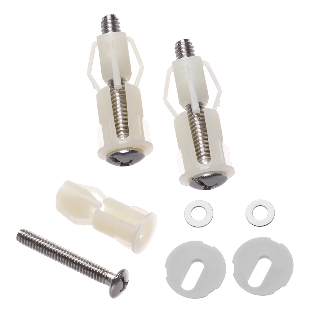Toilet Seat Accessories 1Pair Top Fix Toilet Seat Screws Well Nut Pan Fixing WC Blind Hole Fitting Kit For Universal Bathroom