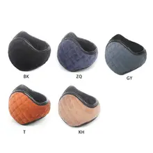 Мужские и женские зимние Утепленные плюшевые ветрозащитные трикотажные клетчатые Складные Наушники унисекс повседневные однотонные теплые наушники