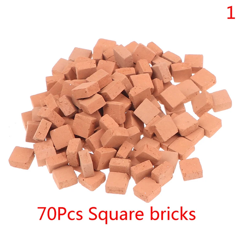 70PCS/Pack Square Simulation Shape Brick Miniature DIY Sand Table Diorama Landscape Kids Building Toy Modelling Brick