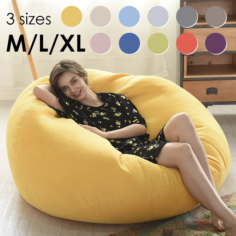 Lazy Beanbag Sofas Cover Chair No Filler Lounger Seat Bean - Temu