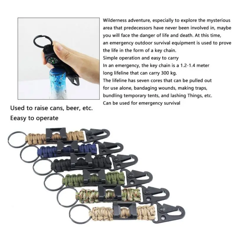 

Multifunctional Outdoor Hanging Buckle Mountain Camping EDC Supplies Key Ring Tactical Military Fan Personality Key Chain