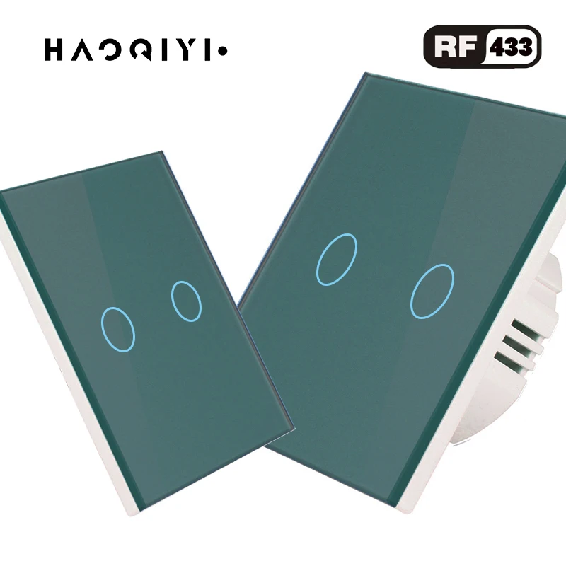 

HAOQIYI AC100 -220V EU 37/5000 RF433 Light switch for controlling 2 touch buttons AC100 -220V EU