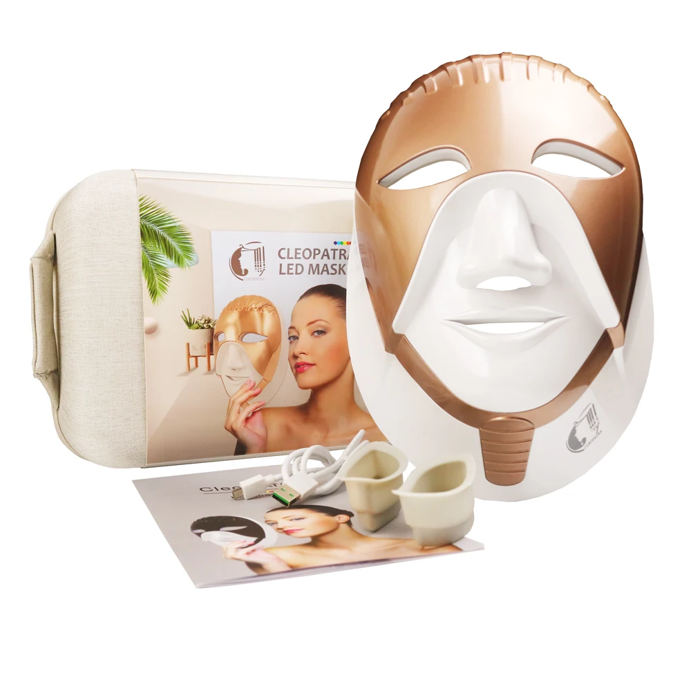  Rechargeable 8 Colors LED Facial Mask For Skin Care Facial Neck Care Integration Egypt Style Face B - 4000113863327